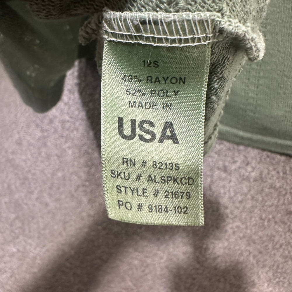 Fresh Produce Cardigan Sweater XS/S Sage Green Pointelle Knit Open Front USA - Picture 7 of 7